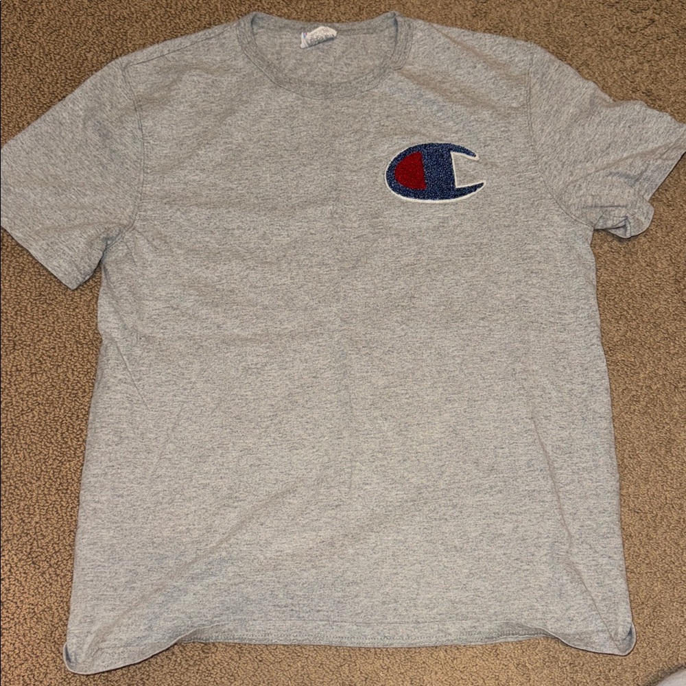 Champion Men’s Gray Tee with Embroidered Logo